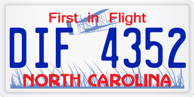 NC license plate DIF4352