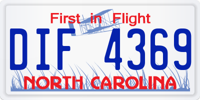 NC license plate DIF4369