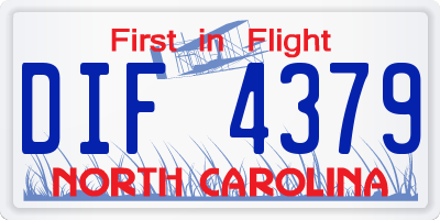 NC license plate DIF4379