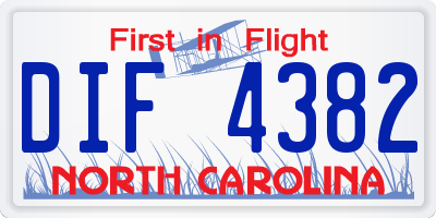 NC license plate DIF4382