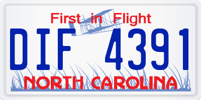 NC license plate DIF4391