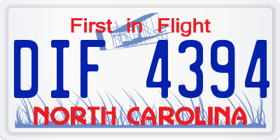 NC license plate DIF4394