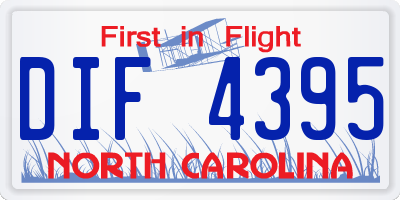 NC license plate DIF4395