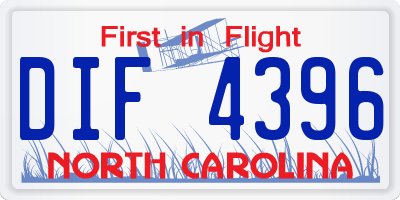 NC license plate DIF4396
