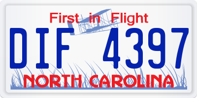 NC license plate DIF4397