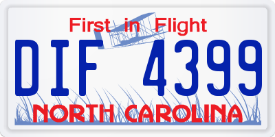 NC license plate DIF4399