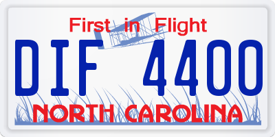 NC license plate DIF4400