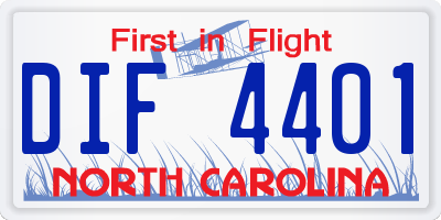 NC license plate DIF4401
