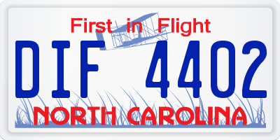 NC license plate DIF4402