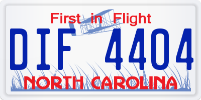 NC license plate DIF4404