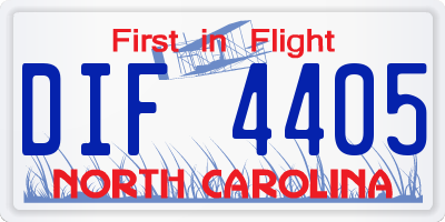 NC license plate DIF4405