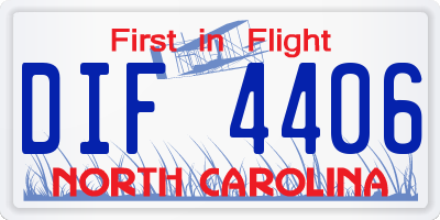 NC license plate DIF4406