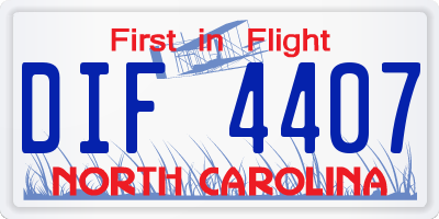 NC license plate DIF4407