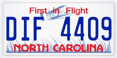 NC license plate DIF4409