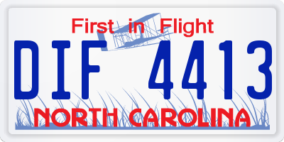 NC license plate DIF4413