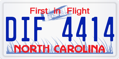 NC license plate DIF4414