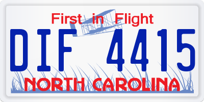 NC license plate DIF4415