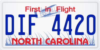 NC license plate DIF4420
