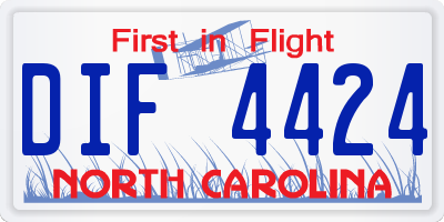 NC license plate DIF4424