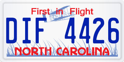 NC license plate DIF4426