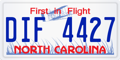 NC license plate DIF4427