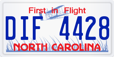 NC license plate DIF4428