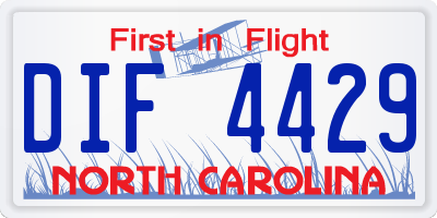 NC license plate DIF4429
