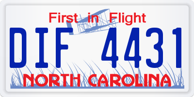 NC license plate DIF4431