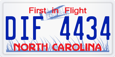 NC license plate DIF4434