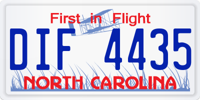 NC license plate DIF4435