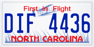 NC license plate DIF4436