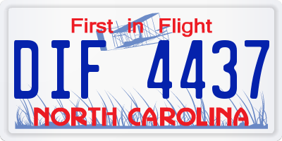 NC license plate DIF4437
