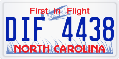 NC license plate DIF4438