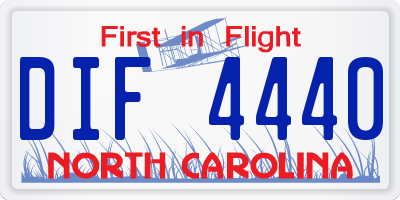 NC license plate DIF4440