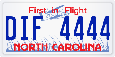 NC license plate DIF4444