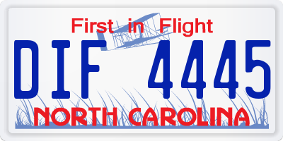 NC license plate DIF4445