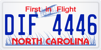 NC license plate DIF4446