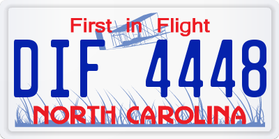 NC license plate DIF4448