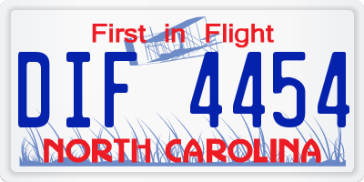 NC license plate DIF4454