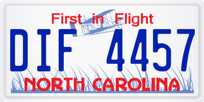 NC license plate DIF4457