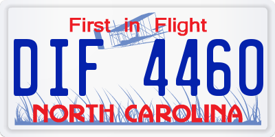 NC license plate DIF4460
