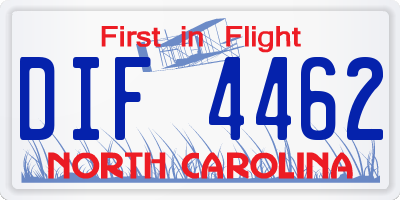 NC license plate DIF4462