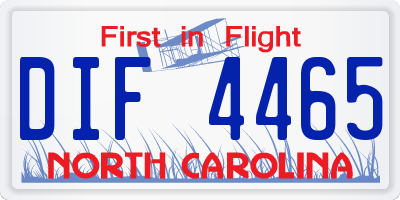 NC license plate DIF4465