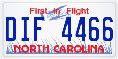NC license plate DIF4466