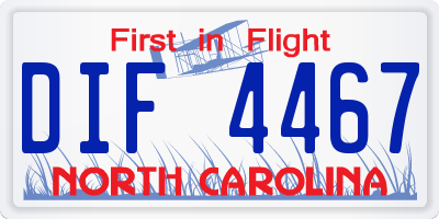 NC license plate DIF4467
