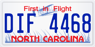 NC license plate DIF4468