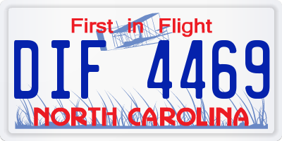 NC license plate DIF4469