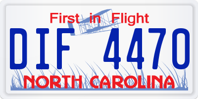 NC license plate DIF4470