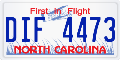 NC license plate DIF4473