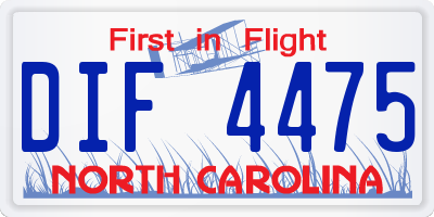 NC license plate DIF4475